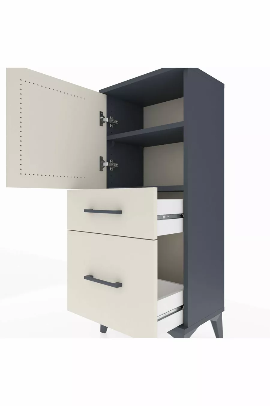 Arges Commode 2 Planken 2 Lades 1 Deur Antraciet-Leisteen