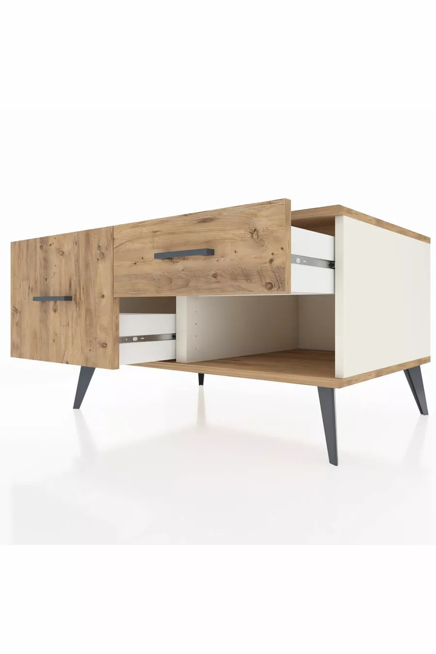 Commode Kronos 2 tiroirs Pierre de lune-Pin