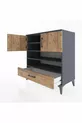 Hyperion Dresser 4 Shelves Single Drawer 2 Doors Anthracite-Pine