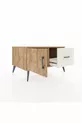 Commode Kronos avec une étagère, un tiroir et une porte, Pins-Pins / Pierre de lune