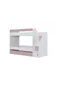 LETTO A CASTELLO, LETTO A CASTELLO BIANCO-ROSA CON CUCCIOLI