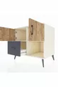 Comò Kronos con 2 Ripiani, 1 Cassetto e 2 Ante, Pietra di Luna-Pino/Antracite