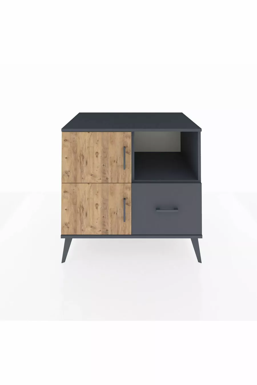Kronos Dressoir 2 Planken 1 Lade 2 Deuren Antraciet-Den/Antraciet