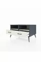 Commode Kronos à 2 étagères et 2 tiroirs Anthracite-Pierre de lune