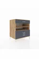 Commode Kronos 3 étagères 1 tiroir 2 portes Pin-Anthracite