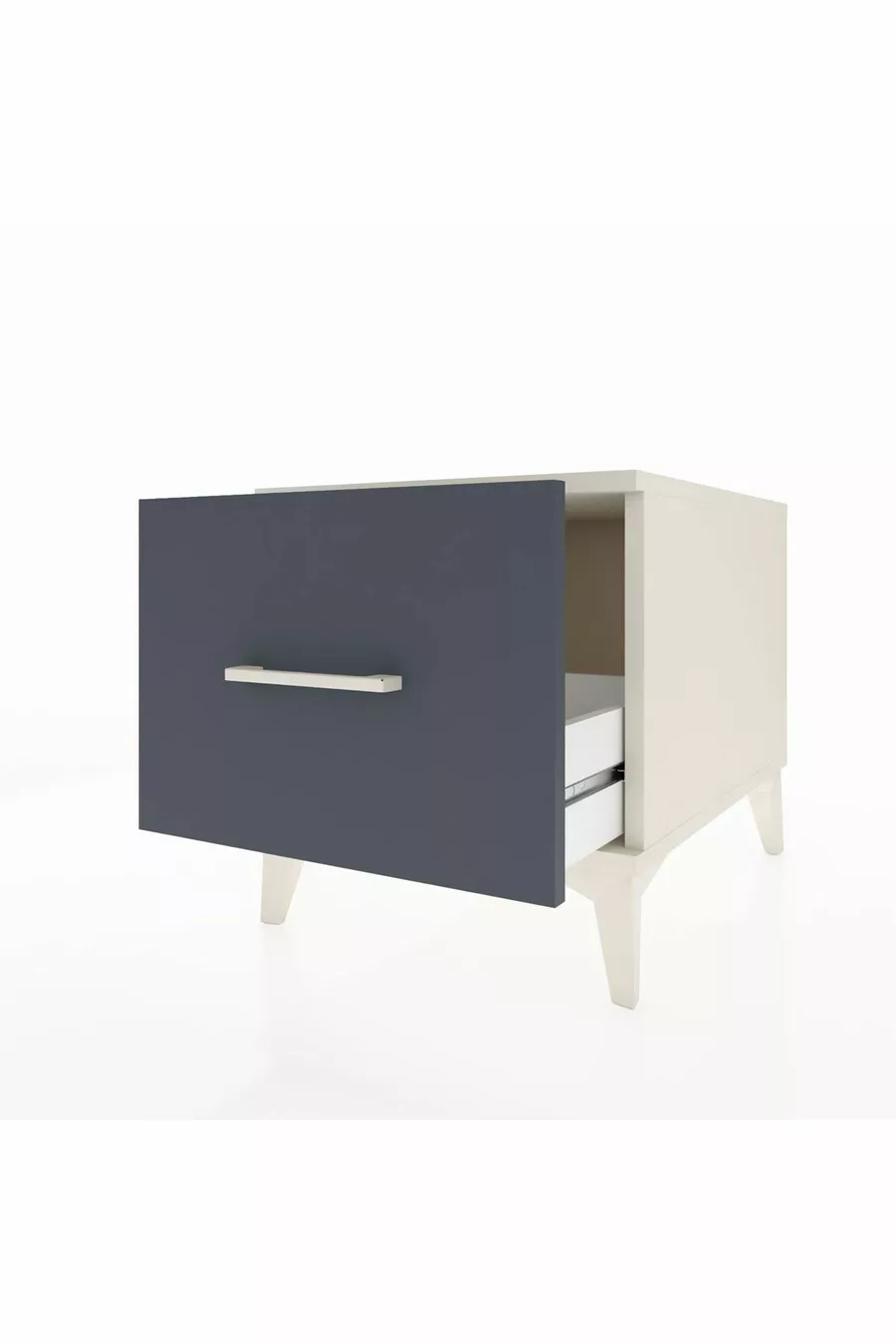 Comodino Kronos con un cassetto Pietra di luna-Antracite