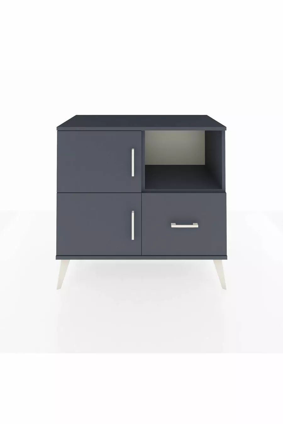 Commode Hyperion 2 étagères 1 tiroir 2 portes Anthracite-Anthracite