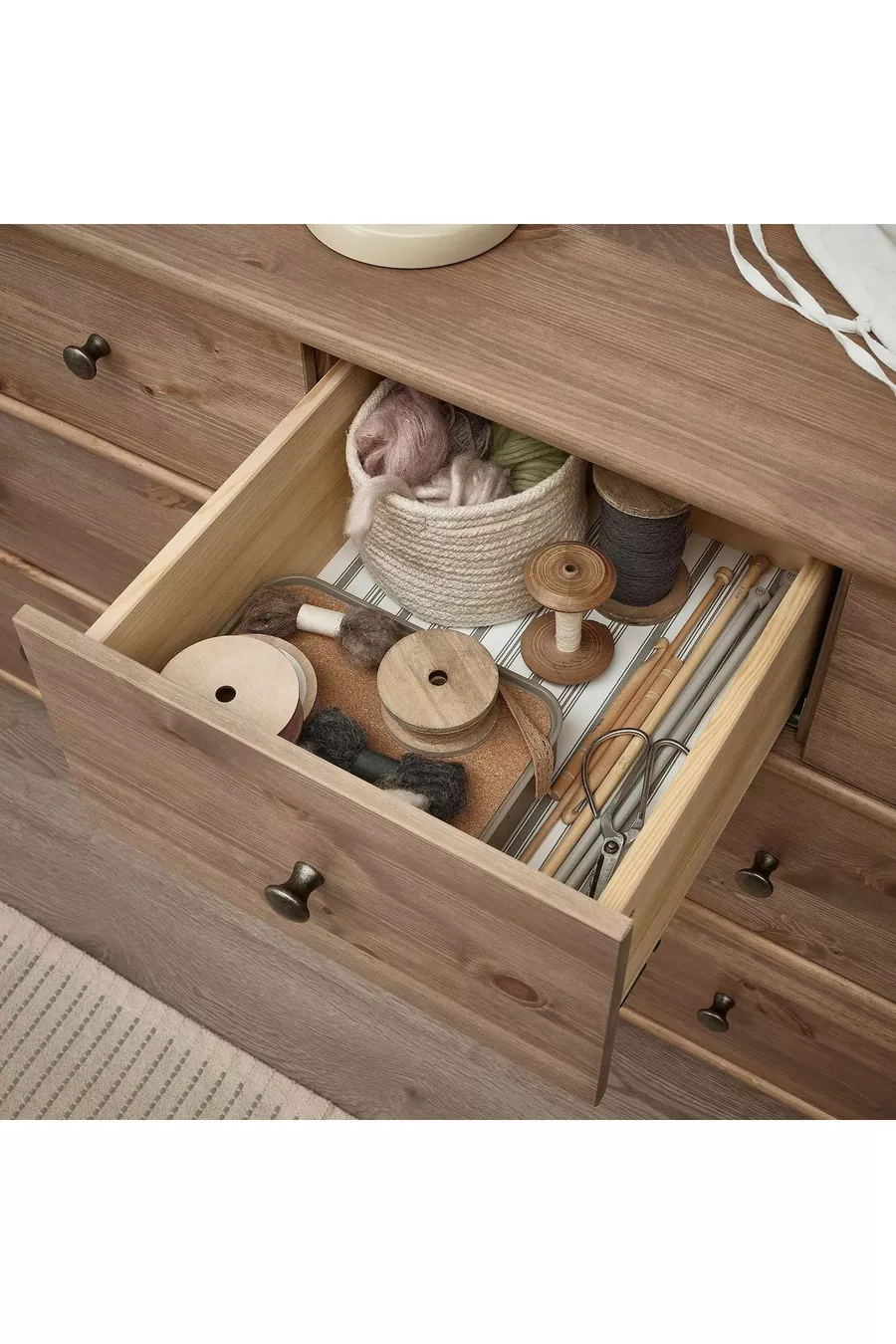 Commode à 8 tiroirs, gris-brun, cm