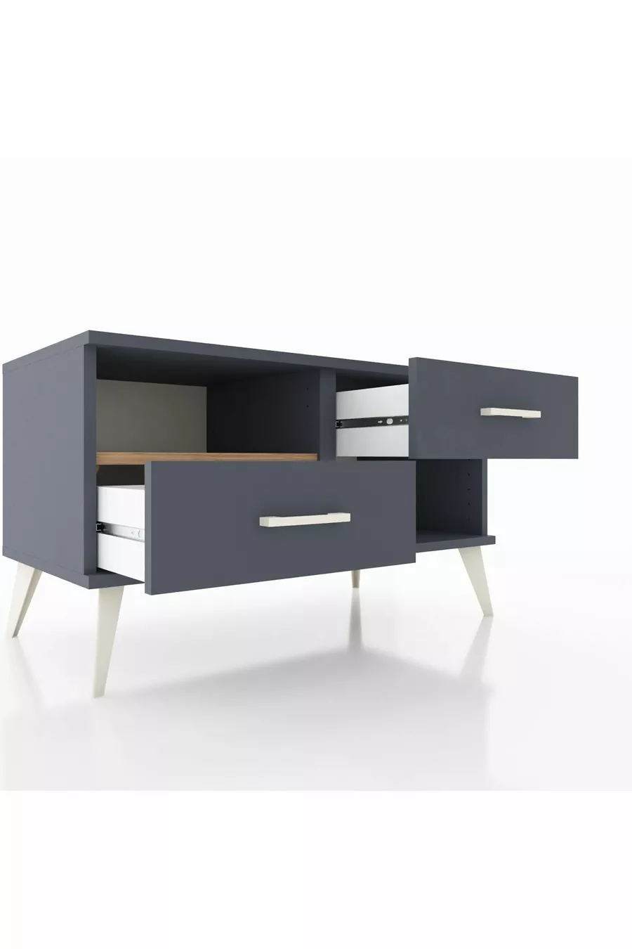 Hyperion Dressoir Enkele Plank 2 Lade Antraciet-Ceder/Antraciet