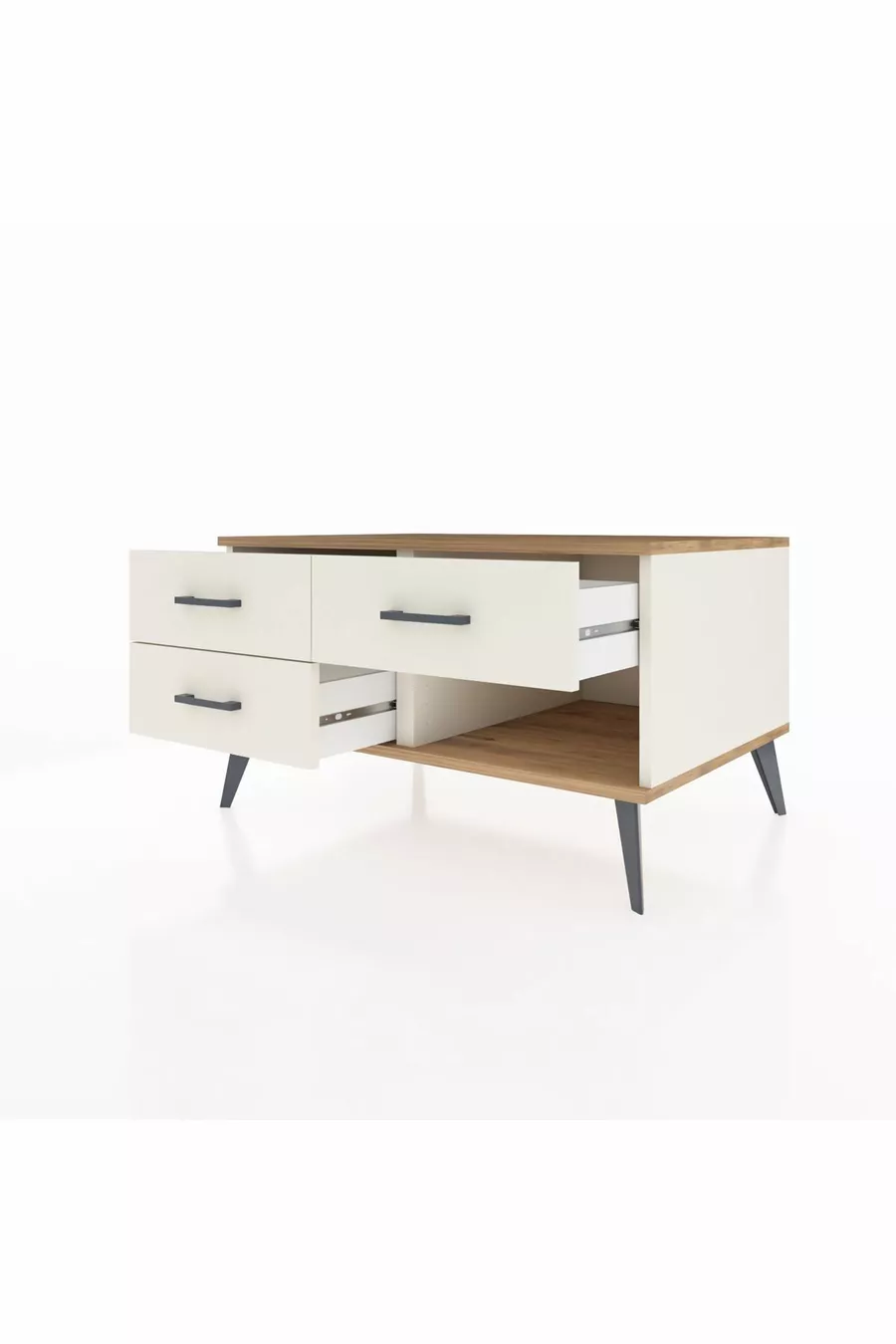 Commode Kronos 3 tiroirs Pierre de Lune-Pin/Pierre de Lune