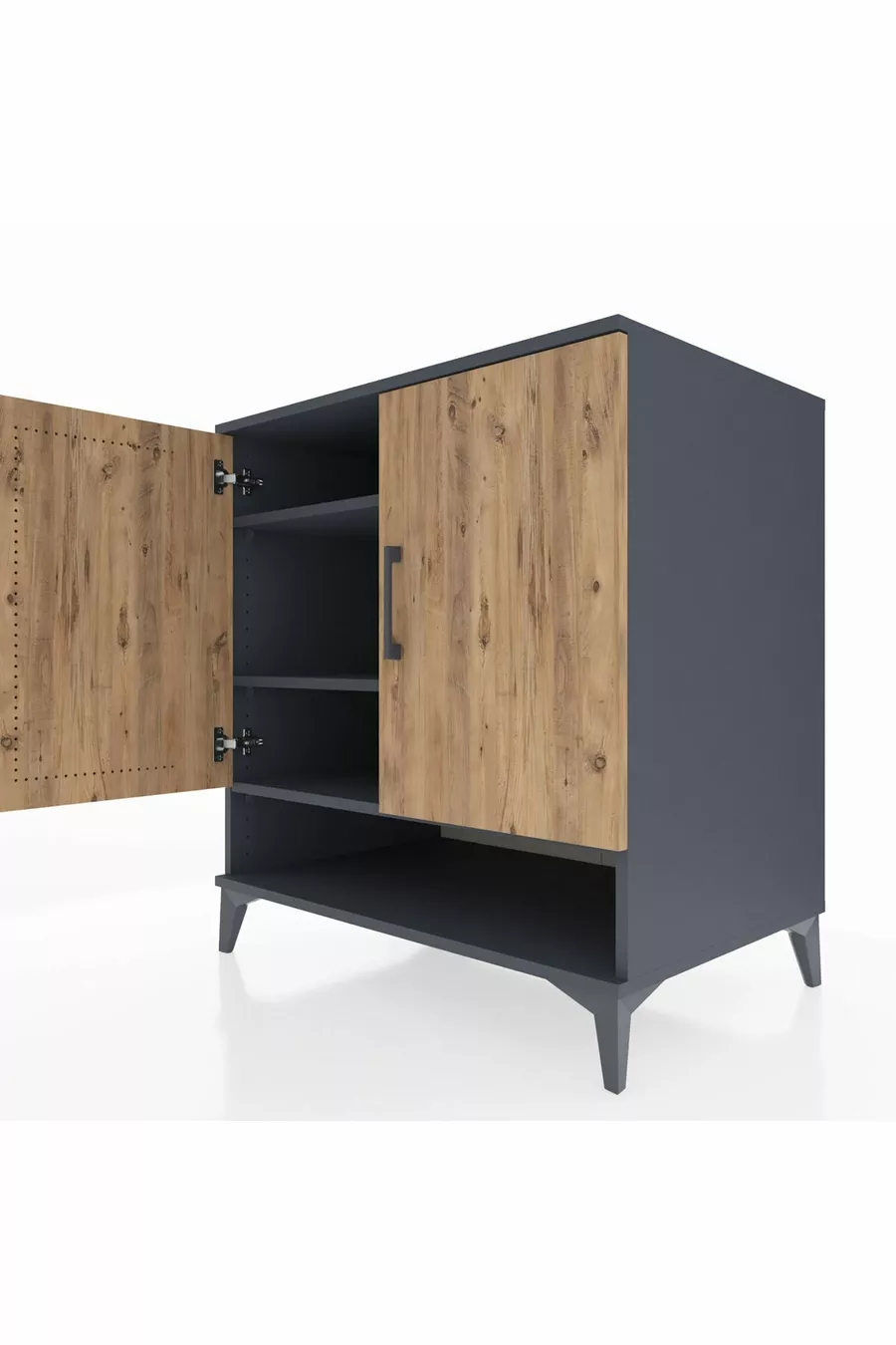 Kronos Dressoir 3 Planken 2 Deuren Antraciet-Groen