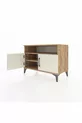 Commode Hyperion 2 étagères 2 portes Pin-Gris Ancien
