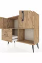 Commode Arges avec 2 étagères, 1 tiroir et 2 portes, en pin