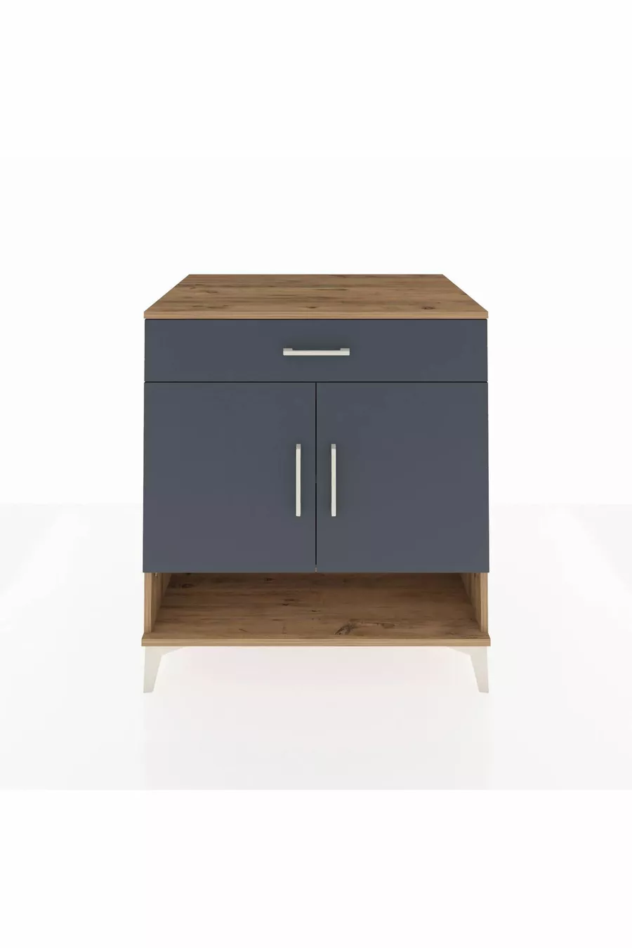 Commode Kronos 2 étagères, 1 tiroir, 2 portes, Pin-Anthracite