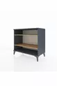 Commode Hyperion 2 étagères Anthracite-Pin