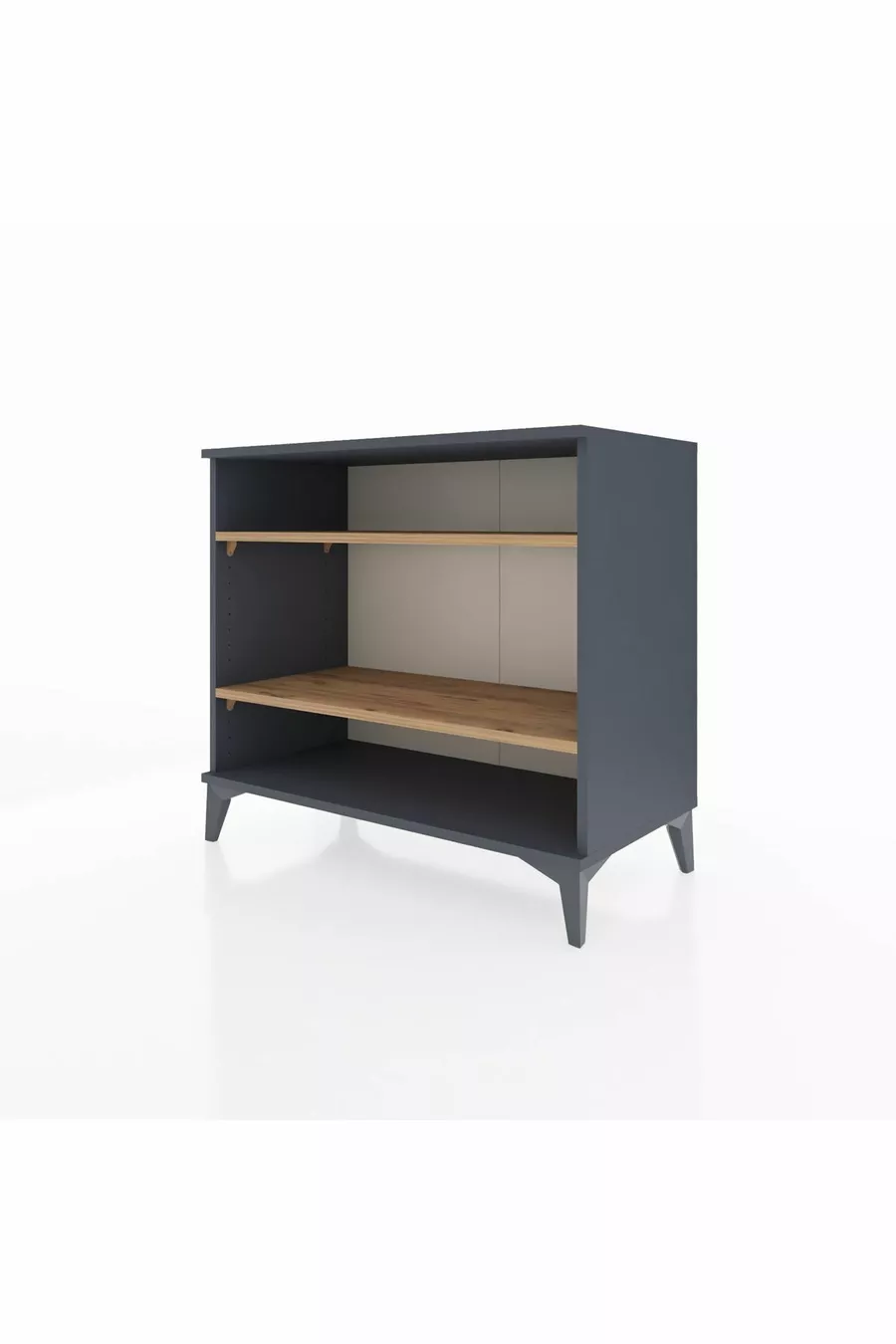 Commode Hyperion 2 étagères Anthracite-Pin