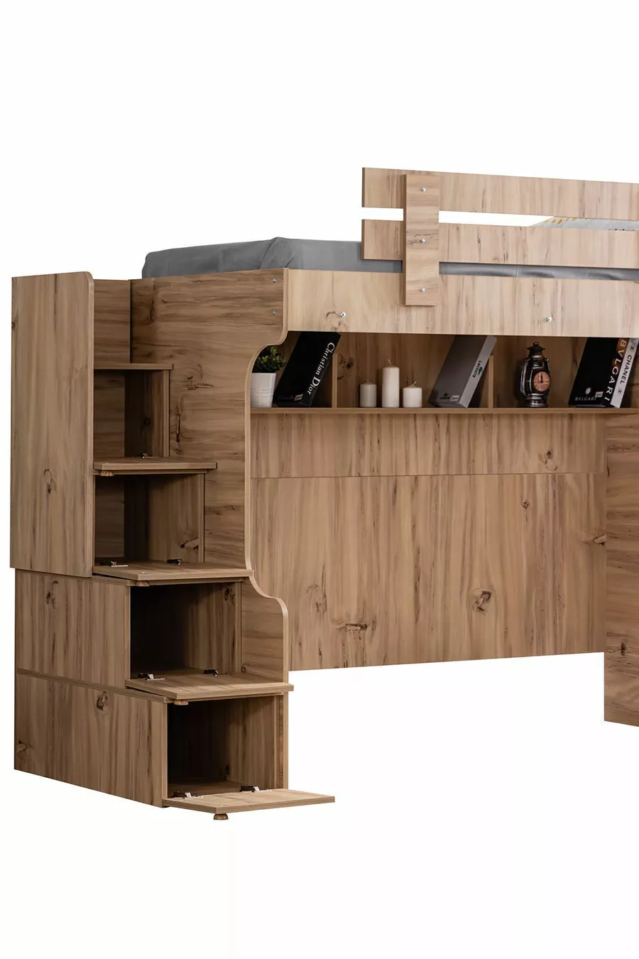 Lits superposés, Viva Ranza Lit Cadre Table Armoire 3 Portes 2 Matelas Confort