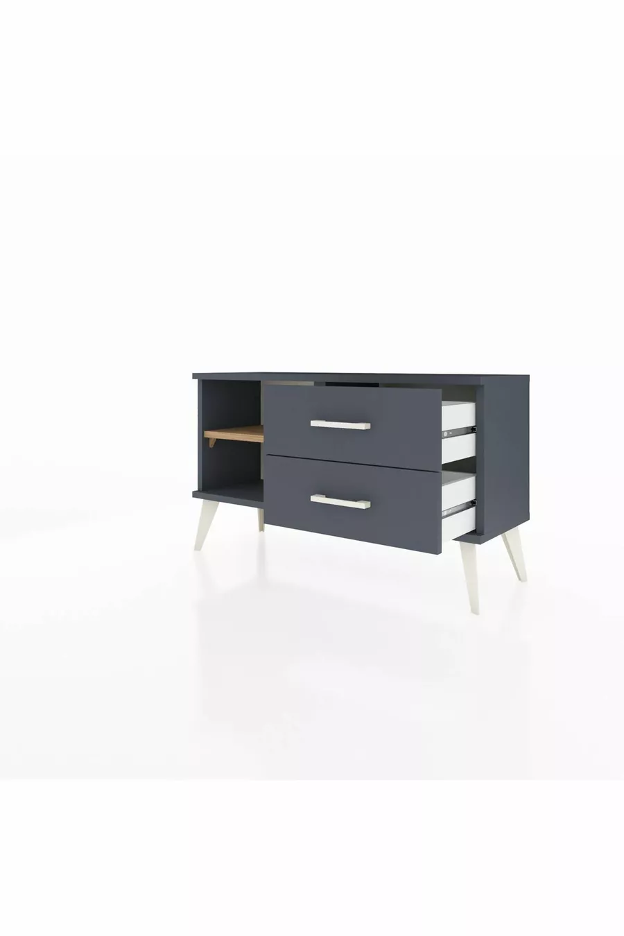 Arges Dressoir Enkele Plank 2 Lade Antraciet-dennen/Antraciet