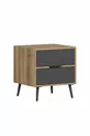 Elina Bedside Table with 2 Drawers - Gold/Anthracite
