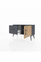 Commode Arges avec une seule étagère, un tiroir et une porte, Anthracite-Pin/Anthracite
