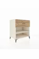 Commode Kronos à une étagère et un tiroir, Pierre de lune-Pin