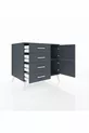 Commode Kronos avec une étagère, 4 tiroirs et 2 portes, Anthracite-Anthracite