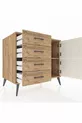Kronos Kommode mit einem Regal, 4 Schubladen und 2 Türen Kiefer-Achat/Kiefer