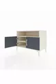 Commode Hyperion 2 étagères 2 portes Pierre de lune-Anthracite