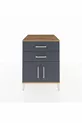 Kronos Table de chevet avec une étagère, 2 tiroirs et 2 portes, pin-anthracite