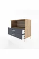 Hyperion Kommode 2 Regale 2 Schubladen Kiefer-Anthrazit