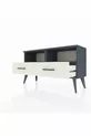 Commode Arges 2 étagères 2 tiroirs Anthracite-Anthracite/Pierre de lune