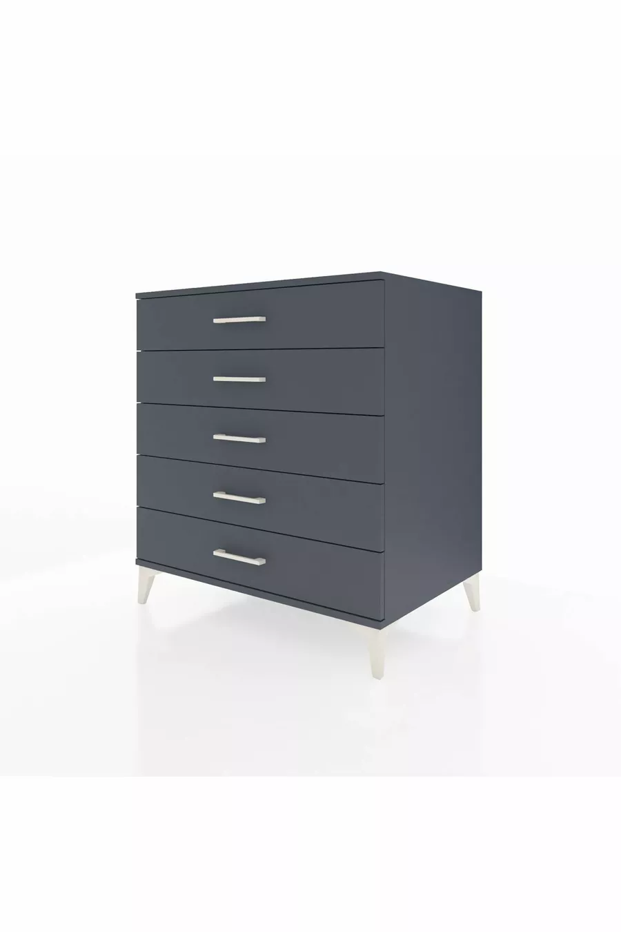 Commode Kronos 5 tiroirs Anthracite-Anthracite