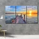 Coucher de soleil sur la plage Mega Peinture sur verre
