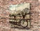 Peinture sur Verre de Vélo et de Ville