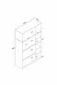 Armoire de rangement pour lit Rani , 6 portes, pour couette et oreillers,  cm