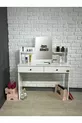 Tavolo da Trucco con Specchio, Tocador con 2 Cassetti, Organizer per Gioielli e Mensola, Bianco, cm