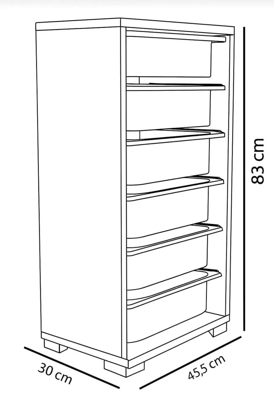 6-Basket Multipurpose Cabinet, Kitchen Cabinet, Children's Toy Cabinet, Toy Organizer