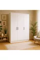% MDF 3-Door Storage Cabinet |  cm | White – Modern Multi-Purpose Wardrobe