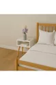 Beyaz Tek Raflı Komodin Masif Ahşap Torna Ayaklı cm