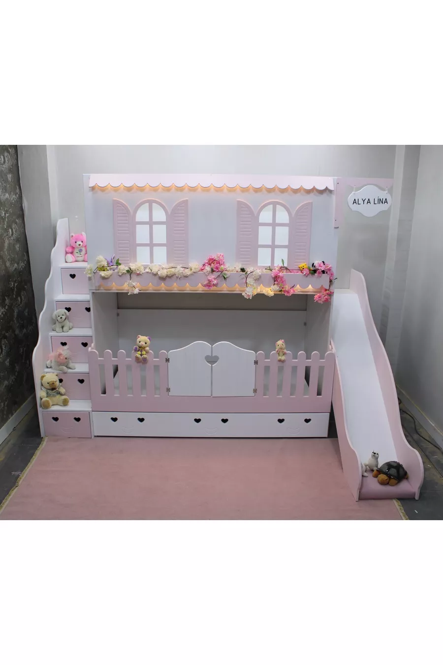 Alaçatı Bunk Bed with Slide and Small Bed