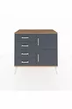 Commode Hyperion à une étagère, 4 tiroirs, 2 portes, pin-anthracite