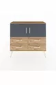 Arges Dresser with 2 Shelves, 4 Drawers, and 2 Doors Pine-Anthracite/Pine