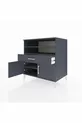 Commode Kronos avec 3 étagères, 1 tiroir et 2 portes, Anthracite-Anthracite