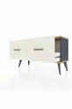 Commode Arges 2 Tiroirs Anthracite-Cèdre/Pierre de Lune