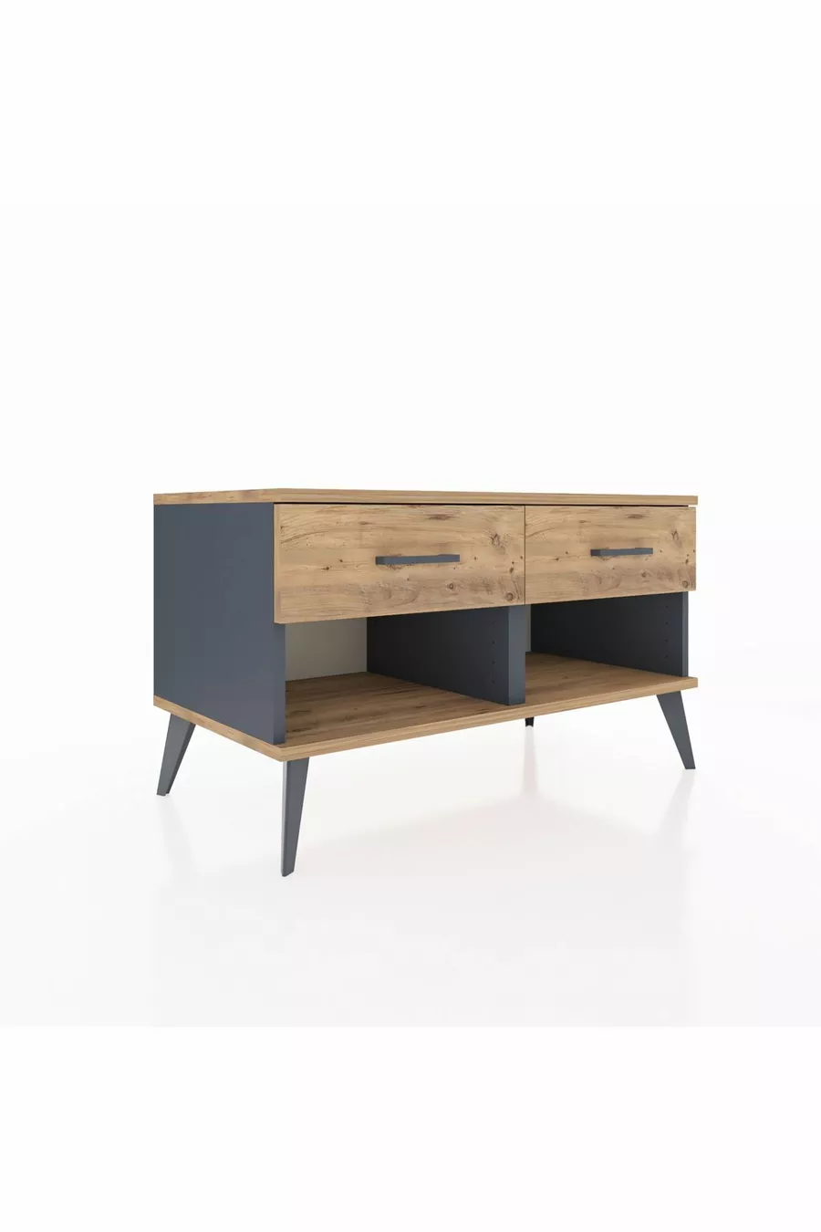 Commode Hyperion 2 tiroirs Anthracite-Sapin
