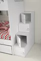 Mars Bunkbed met Lade Wit MDF met Stalen Ondersteuning, MDF Membranen Bekleding % MDF