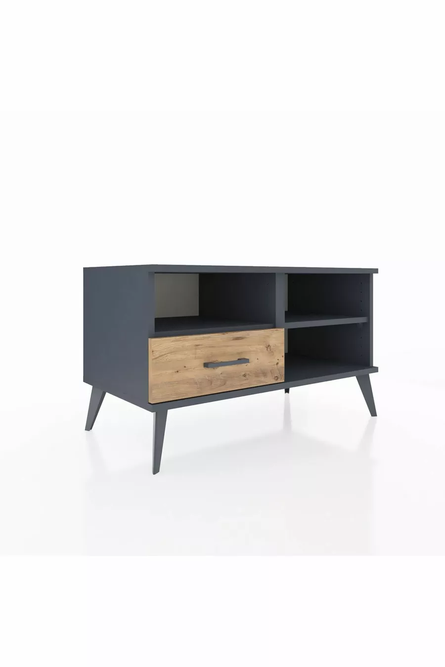 Hyperion Dresser 2-Shelf Single Drawer Anthracite-Anthracite/Pine