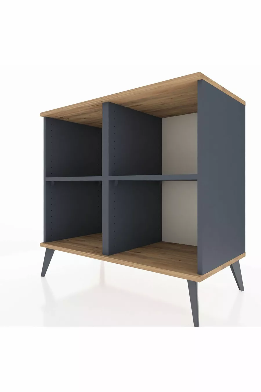 Commode Hyperion 2 étagères Anthracite-Pin/Anthracite
