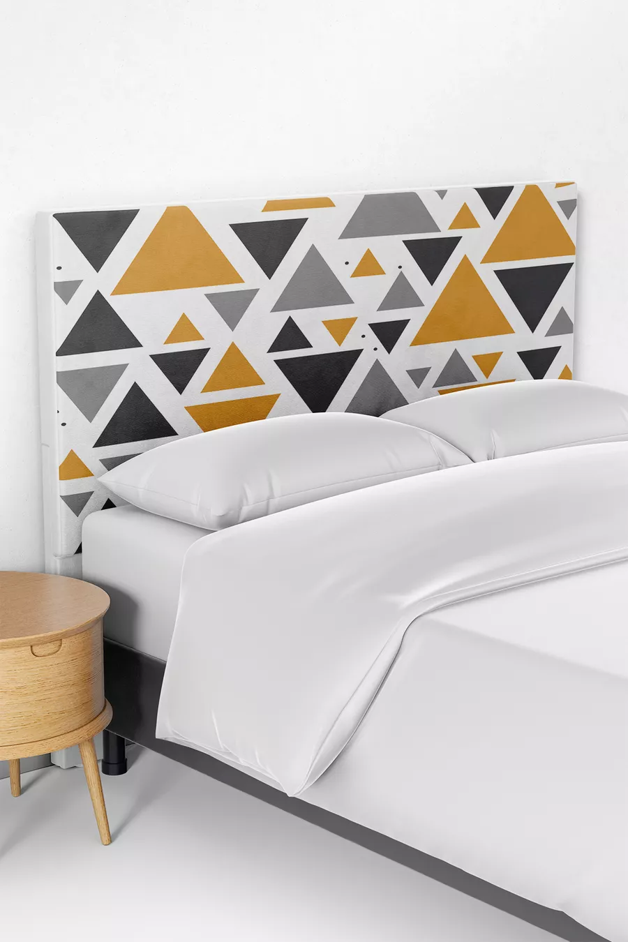 Geometrik Üçgen Desenli Yatak Baza Başlık Kılıfı 