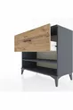 Commode Hyperion à une étagère et un tiroir, anthracite-pin